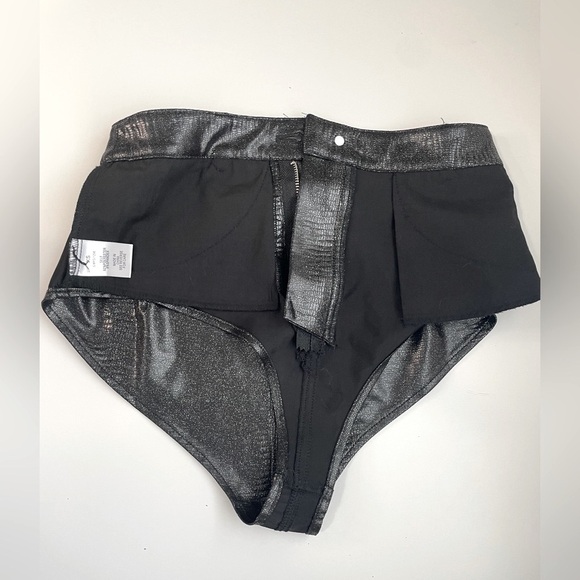NWOT Shiny Black High-Waisted Panty - Picture 9 of 12